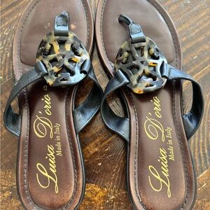 Luisa D’orio Black and Brown Women's Sandals